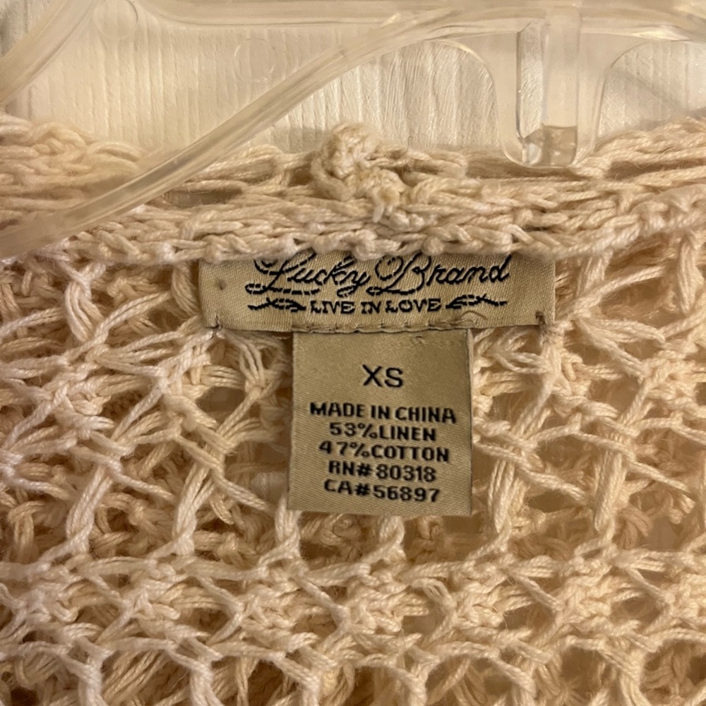 Lucky Brand Cream Open-Knit Sweater - Picture 4 of 5